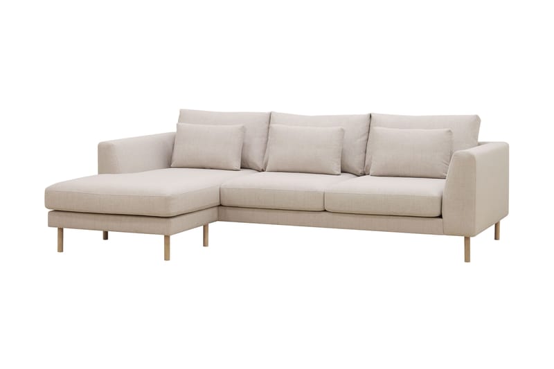 Florenz 3-seters Venstrevendt L-formet Sjeselongsofa i Stoff - Beige - Møbler - Sofaer - Sofaer med sjeselong - 3 seters sofa med divan