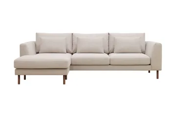 Florenz 3-seters Venstrevendt L-formet Sjeselongsofa i Stoff - Beige - Møbler - Sofaer - Sofaer med sjeselong - 3 seters sofa med divan