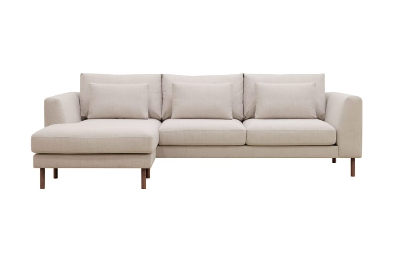 Florenz 3-seters Venstrevendt L-formet Sjeselongsofa i Stoff - Beige - Møbler - Sofaer - Sofaer med sjeselong - 3 seters sofa med divan