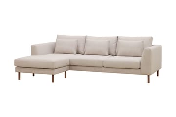 Florenz 3-seters Venstrevendt L-formet Sjeselongsofa i Stoff - Beige - Møbler - Sofaer - Sofaer med sjeselong - 3 seters sofa med divan