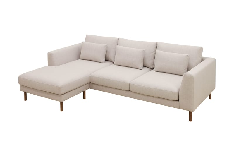 Florenz 3-seters Venstrevendt L-formet Sjeselongsofa i Stoff - Beige - Møbler - Sofaer - Sofaer med sjeselong - 3 seters sofa med divan