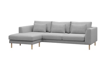Florenz 3-seters Venstrevendt L-formet Sjeselongsofa i Stoff - Lys grå - Møbler - Sofaer - Sofaer med sjeselong - 3 seters sofa med divan