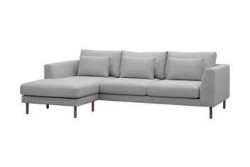 Florenz 3-seters Venstrevendt L-formet Sjeselongsofa i Stoff - Lys grå - Møbler - Sofaer - Sofaer med sjeselong - 3 seters sofa med divan