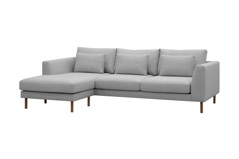 Florenz 3-seters Venstrevendt L-formet Sjeselongsofa i Stoff - Lys grå - Møbler - Sofaer - Sofaer med sjeselong - 3 seters sofa med divan
