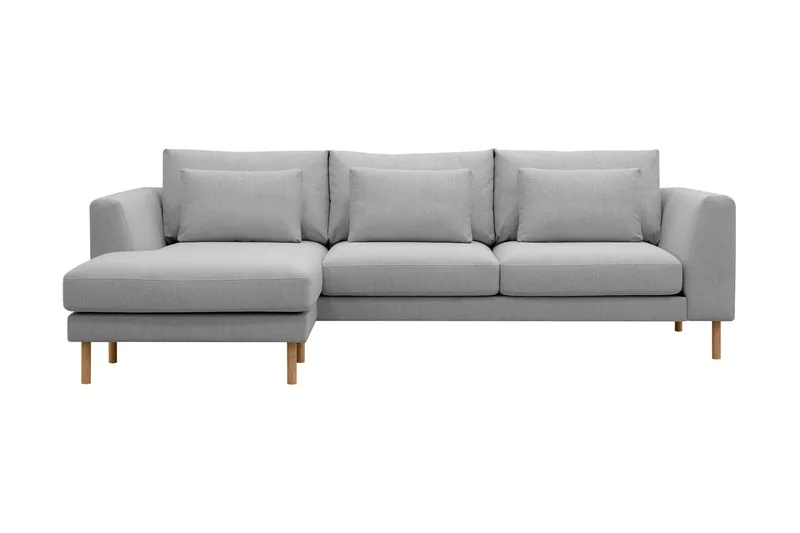 Florenz 3-seters Venstrevendt L-formet Sjeselongsofa i Stoff - Lysegrå - Møbler - Sofaer - Sofaer med sjeselong - 3 seters sofa med divan