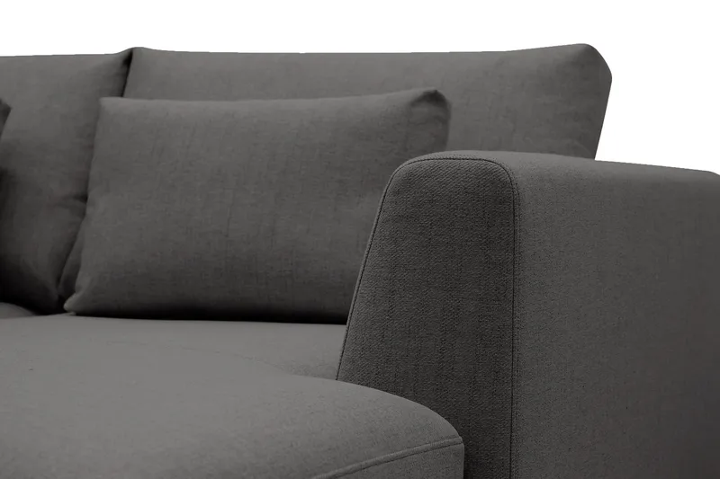 Florenz 3-seters Venstrevendt L-formet Sjeselongsofa i Stoff - Mørk grå - Møbler - Sofaer - Sofaer med sjeselong - 3 seters sofa med divan