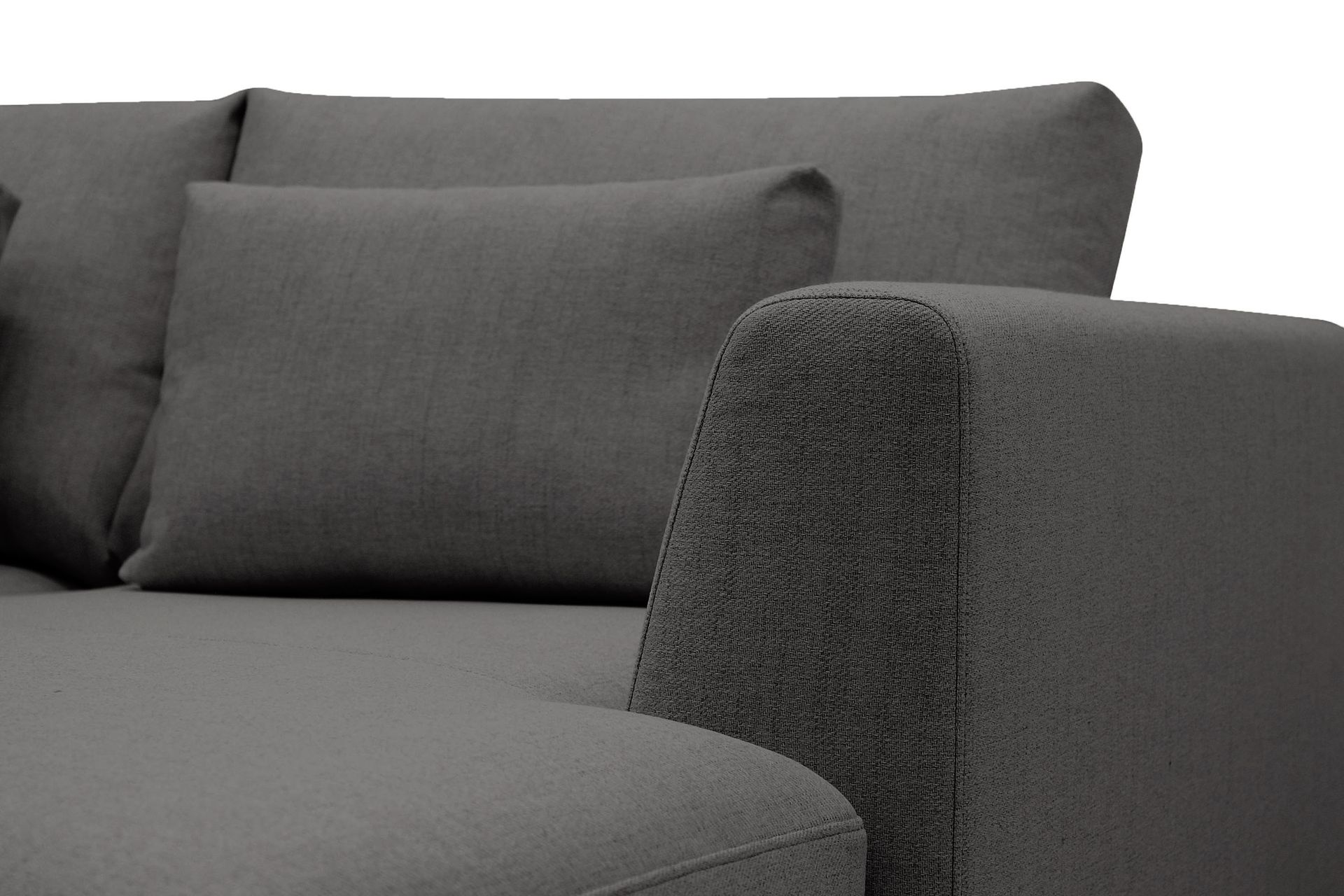 Florenz 3-seters Venstrevendt L-formet Sjeselongsofa i Stoff - Mørk grå - Møbler - Sofaer - Sofaer med sjeselong - 3 seters sofa med divan