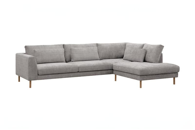 Florenz 4-seters Høyrevendt L-formet Sjeselongsofa i Chenille - Lys grå - Møbler - Sofaer - Sofaer med sjeselong - 4 seters sofa med divan