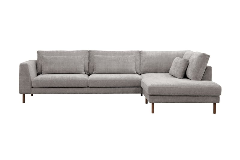 Florenz 4-seters Høyrevendt L-formet Sjeselongsofa i Chenille, Lys grå
