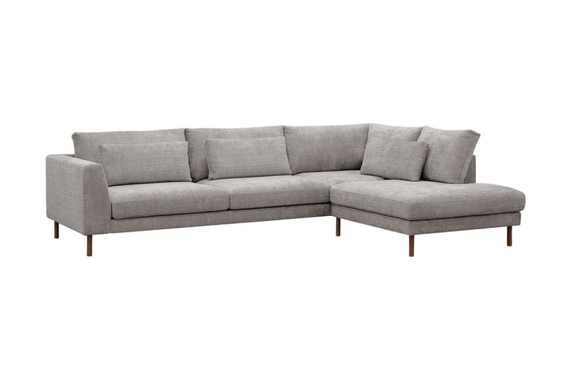 Florenz 4-seters Høyrevendt L-formet Sjeselongsofa i Chenille - Lys grå - Møbler - Sofaer - Sofaer med sjeselong - 4 seters sofa med divan
