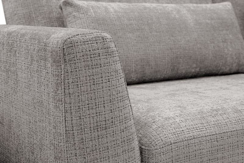 Florenz 4-seters Høyrevendt L-formet Sjeselongsofa i Chenille - Lys grå - Møbler - Sofaer - Sofaer med sjeselong - 4 seters sofa med divan