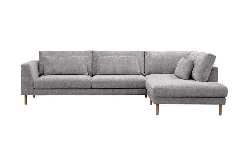 Florenz 4-seters Høyrevendt L-formet Sjeselongsofa i Chenille - Lys grå - Møbler - Sofaer - Sofaer med sjeselong - 4 seters sofa med divan
