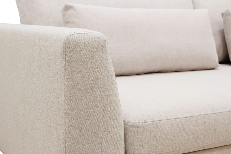 Florenz 4-seters Høyrevendt L-formet Sjeselongsofa i Stoff - Beige - Møbler - Sofaer - Sofaer med sjeselong - 4 seters sofa med divan