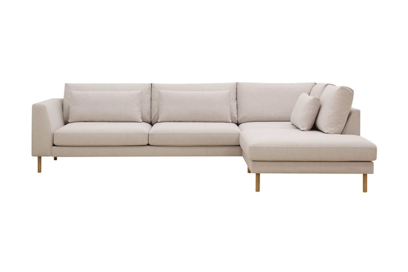 Florenz 4-seters Høyrevendt L-formet Sjeselongsofa i Stoff, Beige