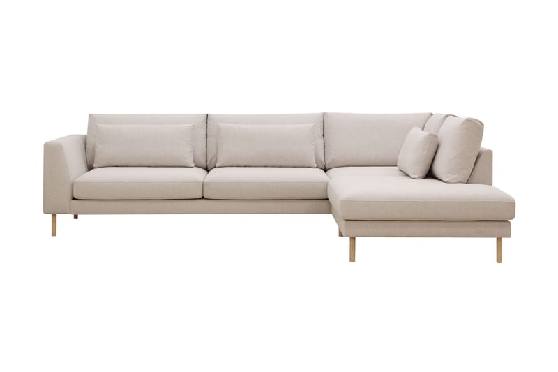 Florenz 4-seters Høyrevendt L-formet Sjeselongsofa i Stoff - Beige - Møbler - Sofaer - Sofaer med sjeselong - 4 seters sofa med divan