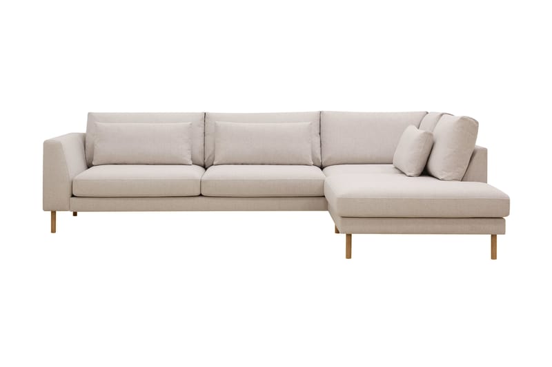 Florenz 4-seters Høyrevendt L-formet Sjeselongsofa i Stoff - Beige - Møbler - Sofaer - Sofaer med sjeselong - 4 seters sofa med divan