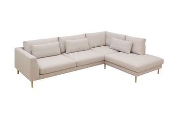 Florenz 4-seters Høyrevendt L-formet Sjeselongsofa i Stoff - Beige - Møbler - Sofaer - Sofaer med sjeselong - 4 seters sofa med divan