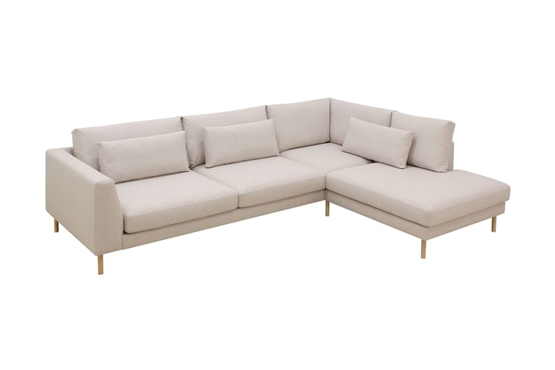 Florenz 4-seters Høyrevendt L-formet Sjeselongsofa i Stoff - Beige - Møbler - Sofaer - Sofaer med sjeselong - 4 seters sofa med divan