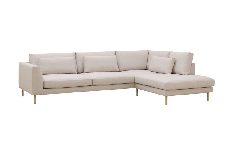 Florenz 4-seters Høyrevendt L-formet Sjeselongsofa i Stoff - Beige - Møbler - Sofaer - Sofaer med sjeselong - 4 seters sofa med divan
