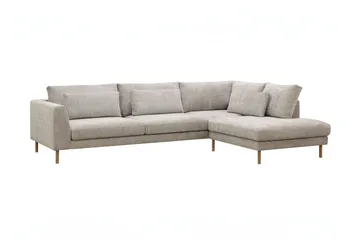 Florenz 4-seters Høyrevendt L-formet Sjeselongsofa i Stoff - Grå / Beige - Møbler - Sofaer - Sofaer med sjeselong - 4 seters sofa med divan