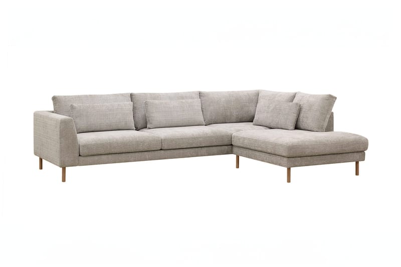 Florenz 4-seters Høyrevendt L-formet Sjeselongsofa i Stoff - Grå / Beige - Møbler - Sofaer - Sofaer med sjeselong - 4 seters sofa med divan