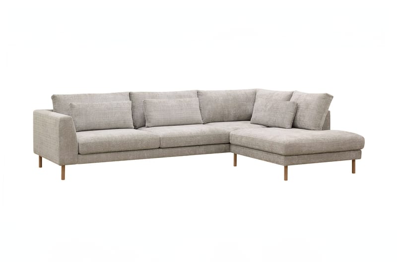 Florenz 4-seters Høyrevendt L-formet Sjeselongsofa i Stoff - Grå / Beige - Møbler - Sofaer - Sofaer med sjeselong - 4 seters sofa med divan