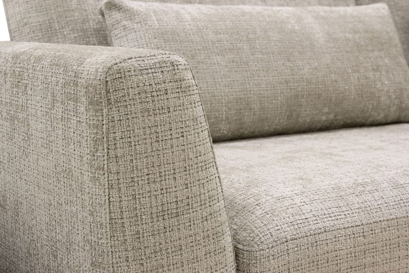 Florenz 4-seters Høyrevendt L-formet Sjeselongsofa i Stoff - Grå / Beige - Møbler - Sofaer - Sofaer med sjeselong - 4 seters sofa med divan
