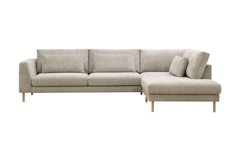 Florenz 4-seters Høyrevendt L-formet Sjeselongsofa i Stoff - Grå / Beige - Møbler - Sofaer - Sofaer med sjeselong - 4 seters sofa med divan