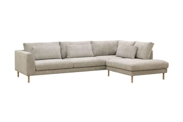 Florenz 4-seters Høyrevendt L-formet Sjeselongsofa i Stoff - Grå / Beige - Møbler - Sofaer - Sofaer med sjeselong - 4 seters sofa med divan