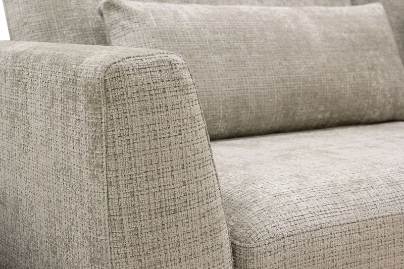 Florenz 4-seters Høyrevendt L-formet Sjeselongsofa i Stoff - Grå/Beige - Møbler - Sofaer - Sofaer med sjeselong - 4 seters sofa med divan