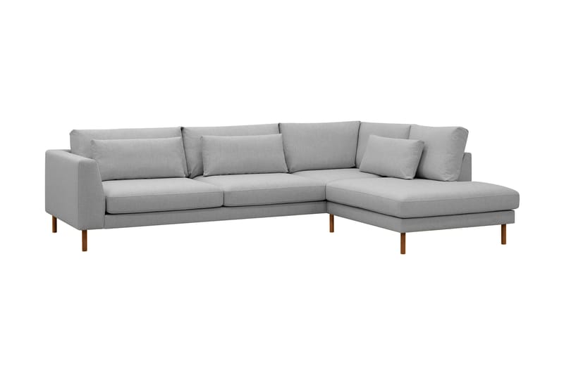 Florenz 4-seters Høyrevendt L-formet Sjeselongsofa i Stoff - Lys grå - Møbler - Sofaer - Sofaer med sjeselong - 4 seters sofa med divan