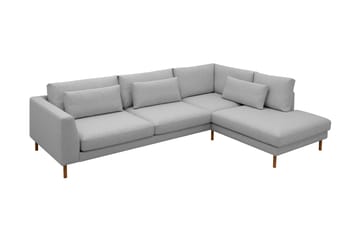 Florenz 4-seters Høyrevendt L-formet Sjeselongsofa i Stoff - Lys grå - Møbler - Sofaer - Sofaer med sjeselong - 4 seters sofa med divan