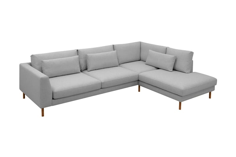 Florenz 4-seters Høyrevendt L-formet Sjeselongsofa i Stoff - Lys grå - Møbler - Sofaer - Sofaer med sjeselong - 4 seters sofa med divan