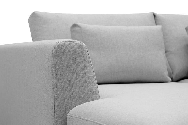 Florenz 4-seters Høyrevendt L-formet Sjeselongsofa i Stoff - Lys grå - Møbler - Sofaer - Sofaer med sjeselong - 4 seters sofa med divan