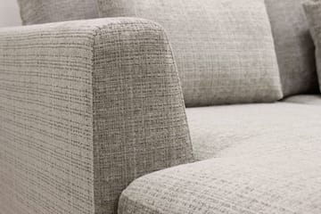 Florenz 4-seters Høyrevendt U-formet Sofa med Divan og Sjeselong i Chenille - Grå / Beige - Møbler - Sofaer - Sofaer med sjeselong - 4 seters sofa med divan