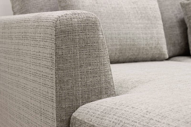 Florenz 4-seters Høyrevendt U-formet Sofa med Divan og Sjeselong i Chenille - Grå / Beige - Møbler - Sofaer - Sofaer med sjeselong - 4 seters sofa med divan
