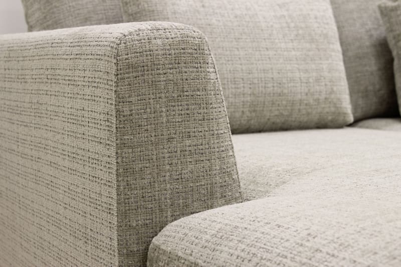 Florenz 4-seters Høyrevendt U-formet Sofa med Divan og Sjeselong i Chenille - Grå / Beige - Møbler - Sofaer - Sofaer med sjeselong - 4 seters sofa med divan