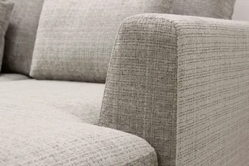 Florenz 4-seters Høyrevendt U-formet Sofa med Divan og Sjeselong i Chenille - Grå / Beige - Møbler - Sofaer - Sofaer med sjeselong - 4 seters sofa med divan