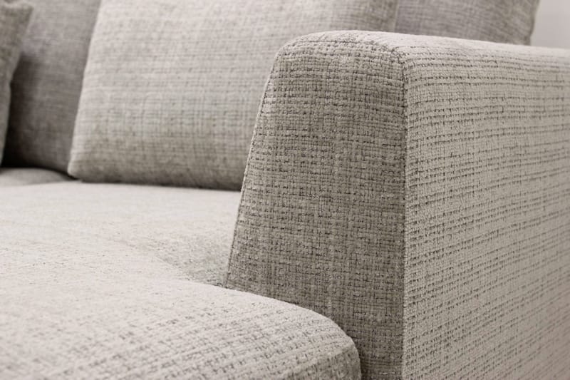 Florenz 4-seters Høyrevendt U-formet Sofa med Divan og Sjeselong i Chenille - Grå / Beige - Møbler - Sofaer - Sofaer med sjeselong - 4 seters sofa med divan