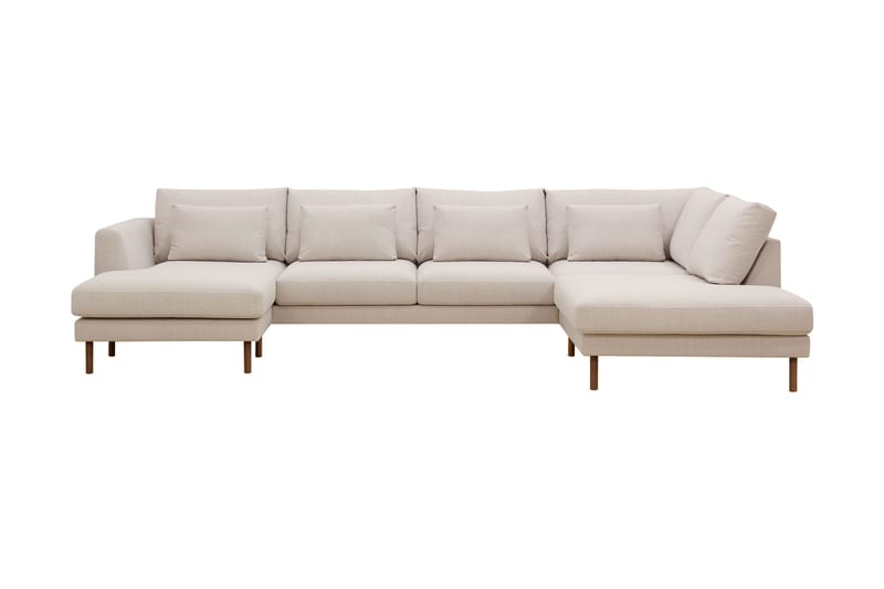 Florenz 4-seters Høyrevendt U-formet Sofa med Divan og Sjeselong i Stoff - Beige - Møbler - Sofaer - Sofaer med sjeselong - 4 seters sofa med divan