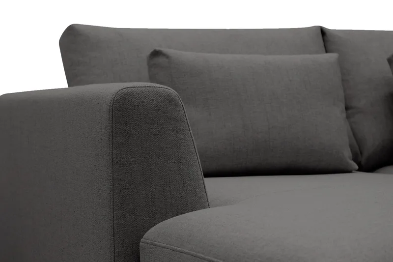 Florenz 4-seters Høyrevendt U-formet Sofa med Divan og Sjeselong i Stoff - Mørk grå - Møbler - Sofaer - Sofaer med sjeselong - 4 seters sofa med divan