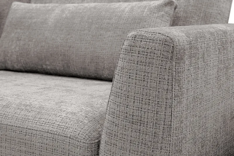 Florenz 4-seters Venstrevendt L-formet Sjeselongsofa i Chenille - Lys grå - Møbler - Sofaer - Sofaer med sjeselong - 4 seters sofa med divan