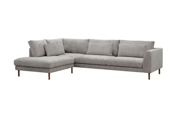 Florenz 4-seters Venstrevendt L-formet Sjeselongsofa i Chenille - Lys grå - Møbler - Sofaer - Sofaer med sjeselong - 4 seters sofa med divan