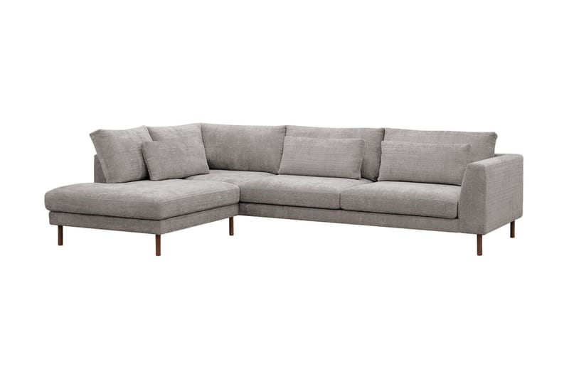 Florenz 4-seters Venstrevendt L-formet Sjeselongsofa i Chenille - Lys grå - Møbler - Sofaer - Sofaer med sjeselong - 4 seters sofa med divan