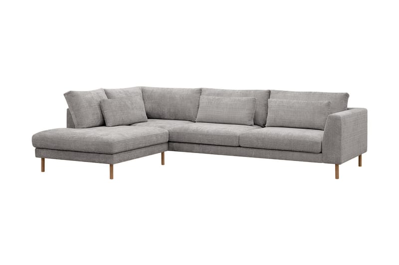 Florenz 4-seters Venstrevendt L-formet Sjeselongsofa i Chenille - Lys grå - Møbler - Sofaer - Sofaer med sjeselong - 4 seters sofa med divan