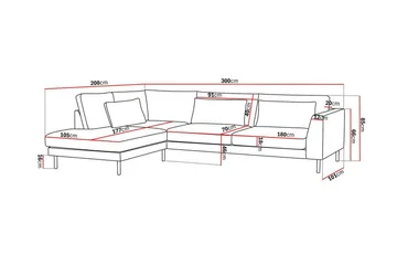 Florenz 4-seters Venstrevendt L-formet Sjeselongsofa i Chenille - Lys grå - Møbler - Sofaer - Sofaer med sjeselong - 4 seters sofa med divan