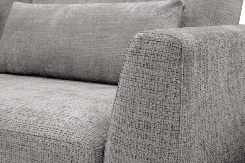 Florenz 4-seters Venstrevendt L-formet Sjeselongsofa i Chenille - Lysegrå - Møbler - Sofaer - Sofaer med sjeselong - 4 seters sofa med divan
