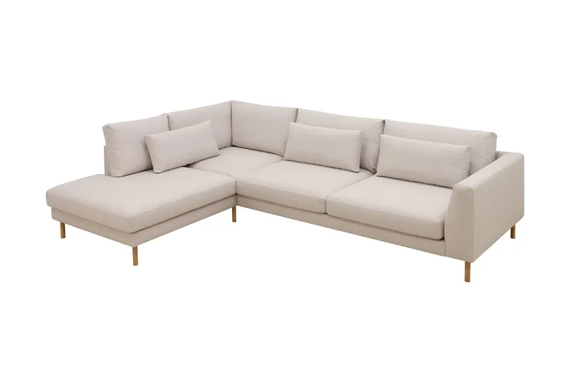 Florenz 4-seters Venstrevendt L-formet Sjeselongsofa i Stoff - Beige - Møbler - Sofaer - Sofaer med sjeselong - 4 seters sofa med divan