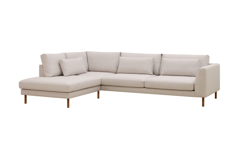 Florenz 4-seters Venstrevendt L-formet Sjeselongsofa i Stoff - Beige - Møbler - Sofaer - Sofaer med sjeselong - 4 seters sofa med divan