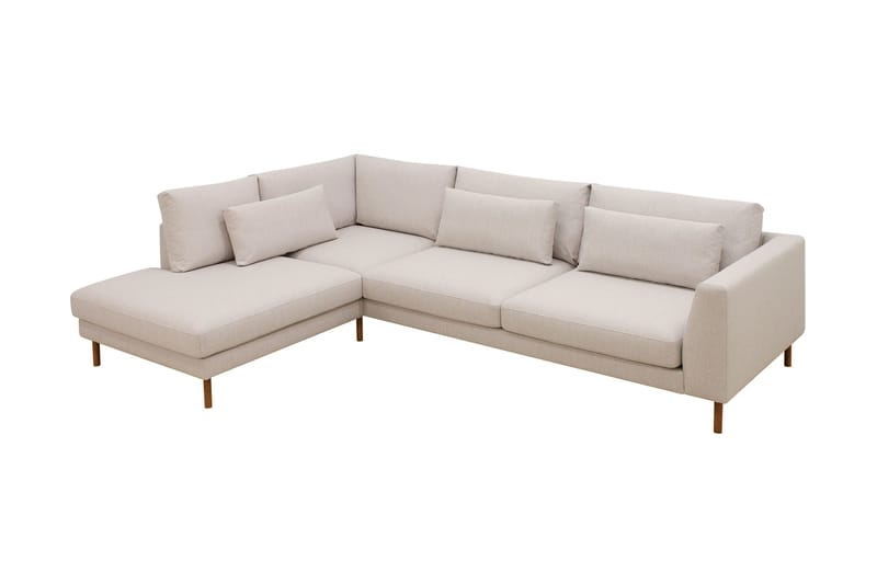 Florenz 4-seters Venstrevendt L-formet Sjeselongsofa i Stoff - Beige - Møbler - Sofaer - Sofaer med sjeselong - 4 seters sofa med divan